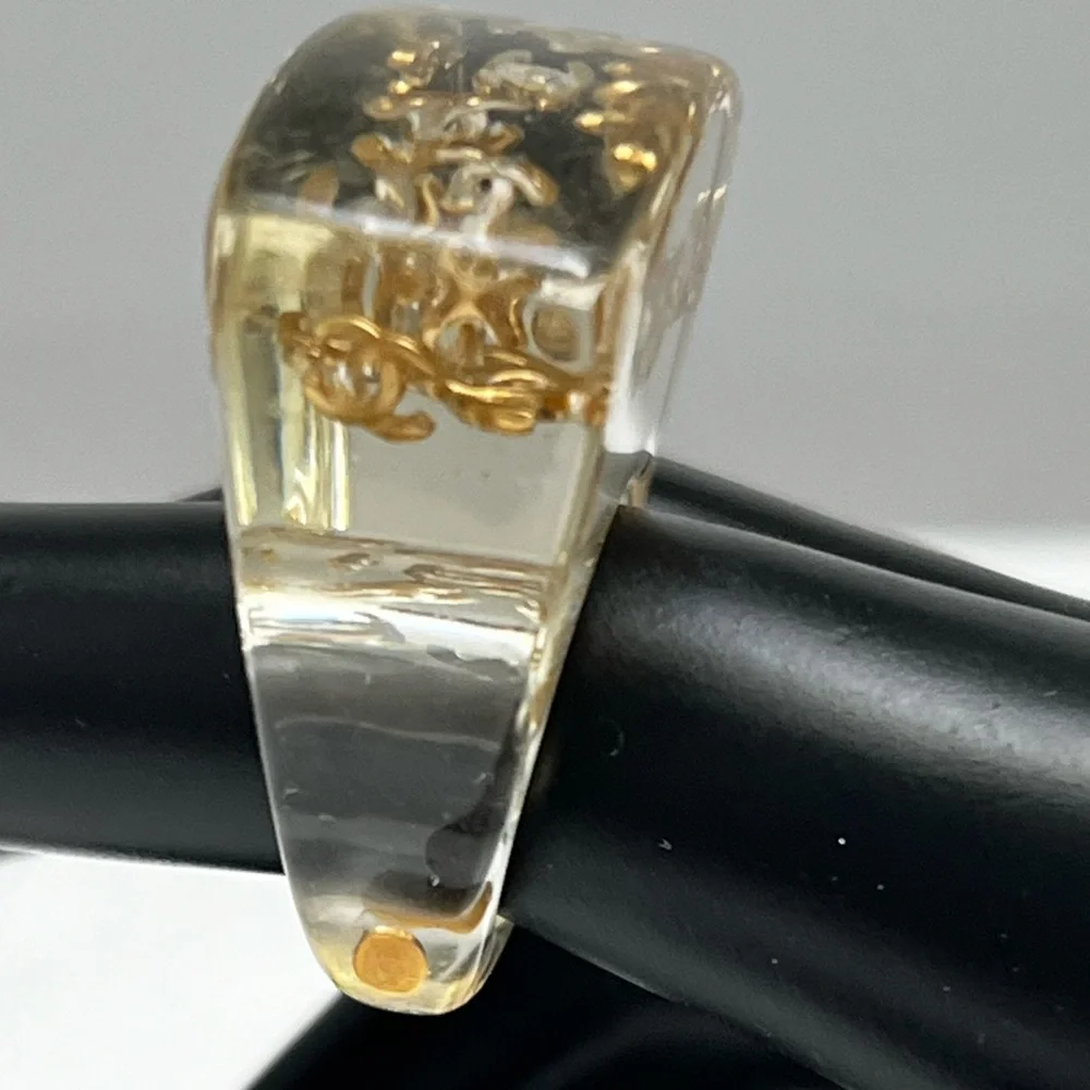 Chanel Lucite Signate Ring